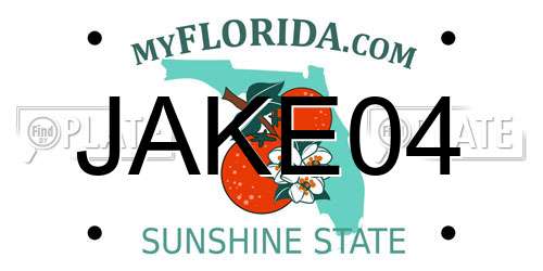 JAKE04 Florida License Plate