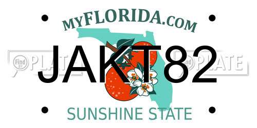 JAKT82 Florida License Plate