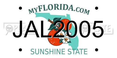 JAL2005 Florida License Plate