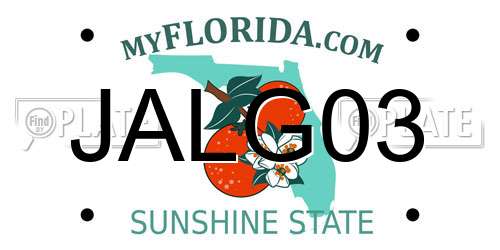 JALG03 Florida License Plate