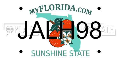 JALH98 Florida License Plate