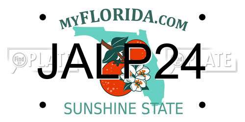 JALP24 Florida License Plate