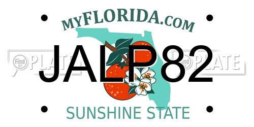 JALP82 Florida License Plate