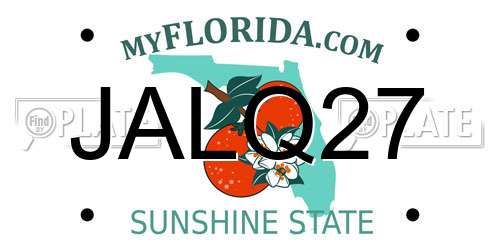 JALQ27 Florida License Plate