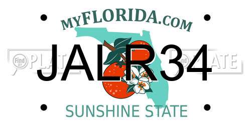 JALR34 Florida License Plate