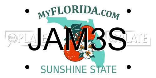 JAM3S Florida License Plate
