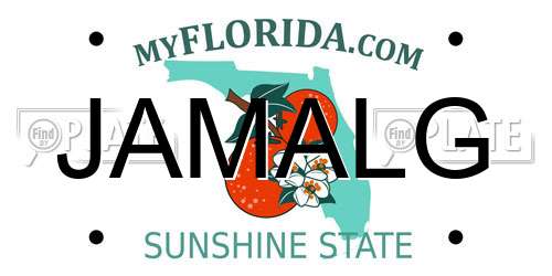 JAMALG Florida License Plate