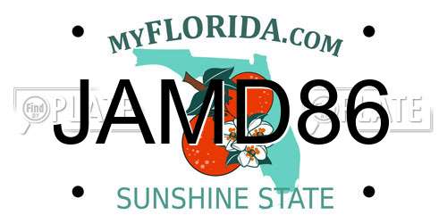 JAMD86 Florida License Plate