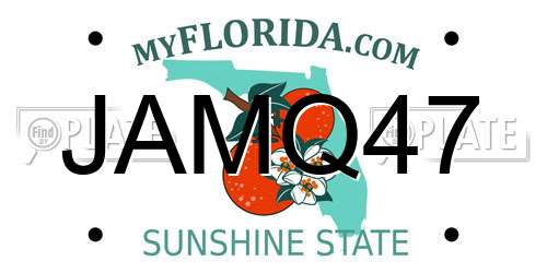 JAMQ47 Florida License Plate