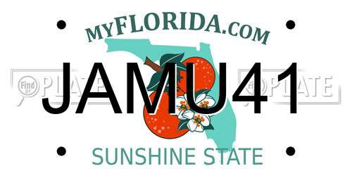 JAMU41 Florida License Plate