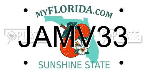JAMV33 Florida License Plate