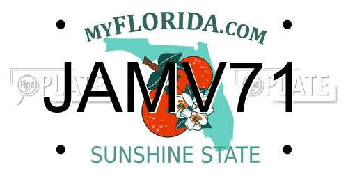 JAMV71 Florida License Plate