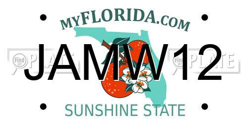 JAMW12 Florida License Plate