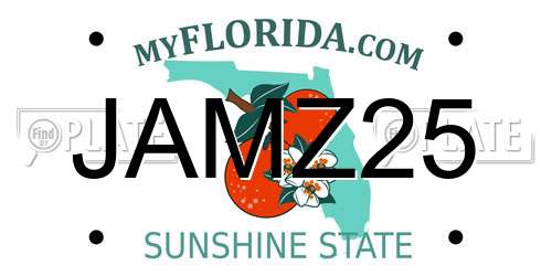 JAMZ25 Florida License Plate