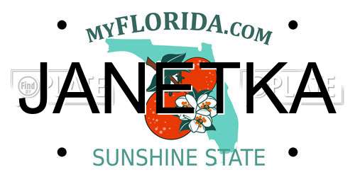 JANETKA Florida License Plate