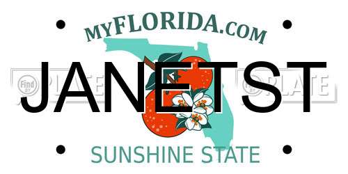 JANETST Florida License Plate