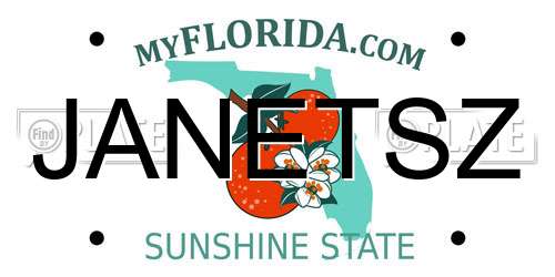 JANETSZ Florida License Plate