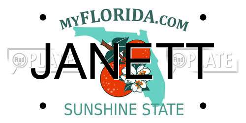 JANETT Florida License Plate
