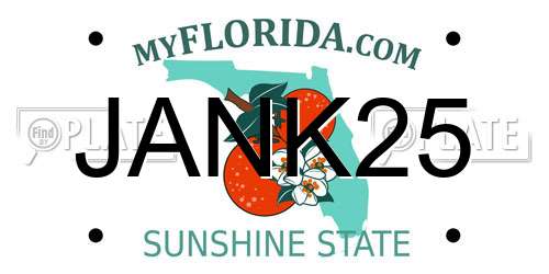 JANK25 Florida License Plate