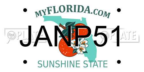 JANP51 Florida License Plate