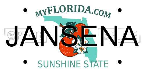 JANSENA Florida License Plate