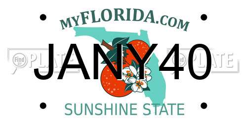 JANY40 Florida License Plate