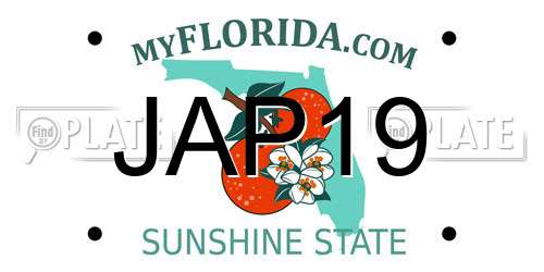 JAP19 Florida License Plate