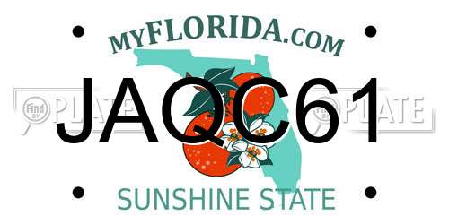 JAQC61 Florida License Plate