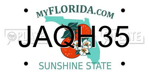 JAQH35 Florida License Plate