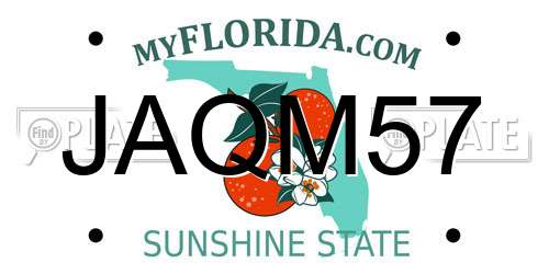 JAQM57 Florida License Plate