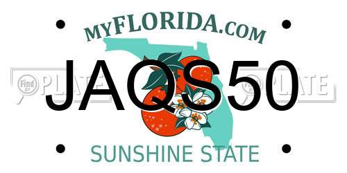 JAQS50 Florida License Plate
