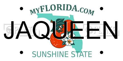 JAQUEEN Florida License Plate