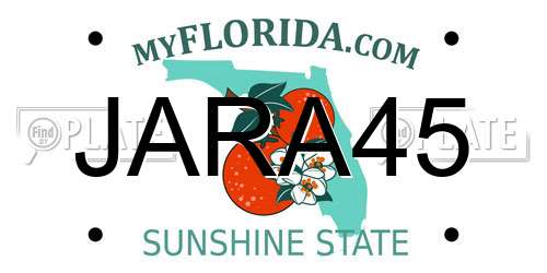 JARA45 Florida License Plate