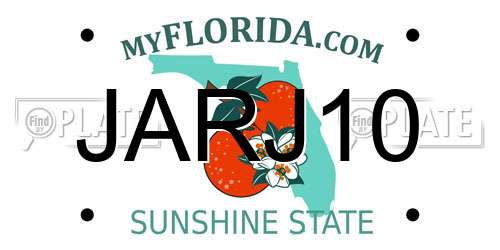 JARJ10 Florida License Plate