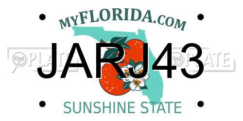 JARJ43 Florida License Plate