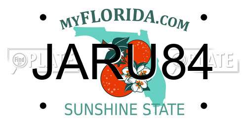 JARU84 Florida License Plate