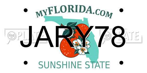 JARY78 Florida License Plate