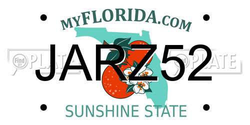 JARZ52 Florida License Plate
