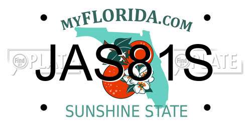 JAS81S Florida License Plate