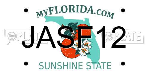 JASF12 Florida License Plate