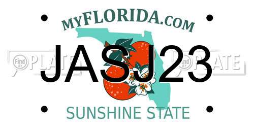 JASJ23 Florida License Plate