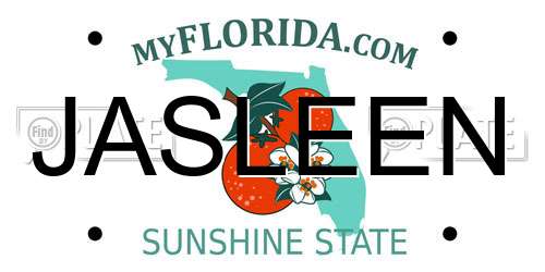 JASLEEN Florida License Plate