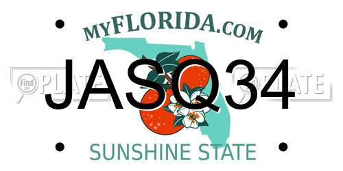 JASQ34 Florida License Plate