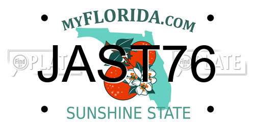 JAST76 Florida License Plate