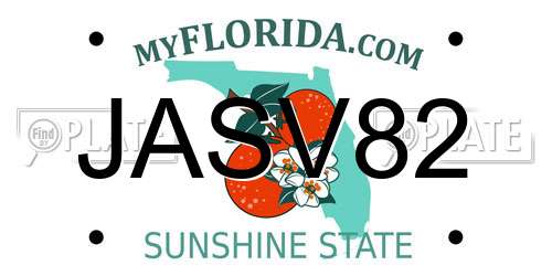 JASV82 Florida License Plate