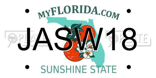 JASW18 Florida License Plate