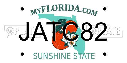 JATC82 Florida License Plate
