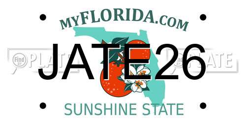 JATE26 Florida License Plate