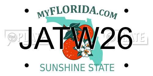 JATW26 Florida License Plate