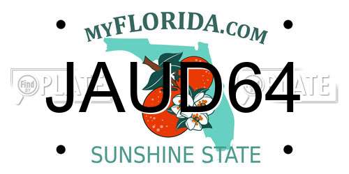 JAUD64 Florida License Plate